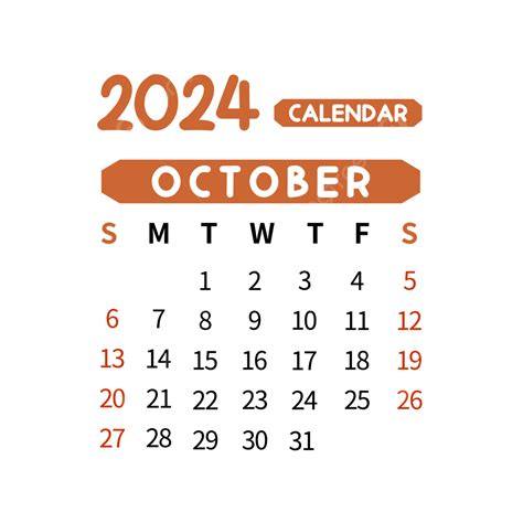 October 2024 Calendar Simple Brown October Calendar Calendar Png And