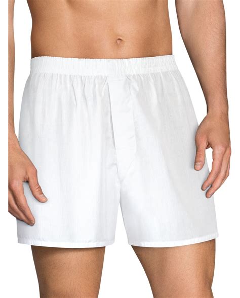 Mens Relaxed Fit White Boxers Fruit Of The Loom
