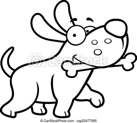 Cartoon Dog Bone A Cartoon Illustration Of A Dog With A Bone Canstock