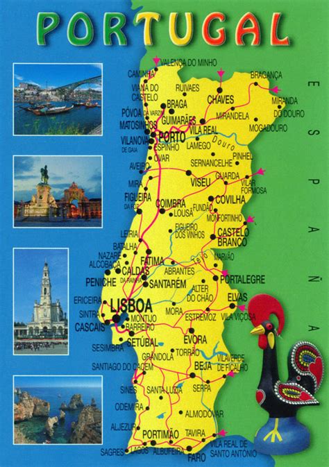 Large Travel Map Of Portugal Portugal Large Travel Map