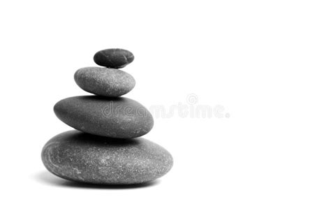 Stacked Smooth Grey Stones Sea Pebble Balancing Pebbles Isolated On