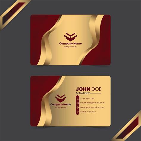 Red Business Card Template With Luxury Gold Gradient And Elegant Style
