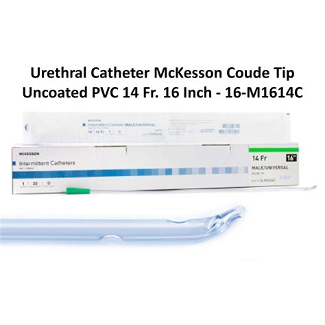 Mckesson Coude Tip Catheter Uncoated Pvc 14 Fr 16 Inch 16 M1614c