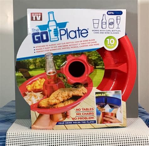 The Go Plate Eat And Drink Without Table Or Chair 10 Pack As Seen On Tv