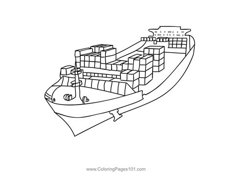 Cargo Cruise Coloring Page For Kids Free Ships Printable Coloring