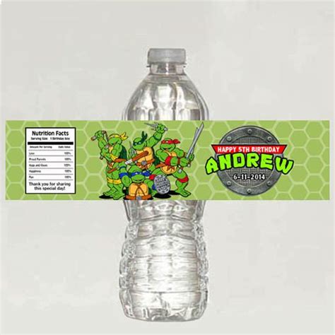 Free Printable Retro Tmnt Ninja Turtle Water Bottle Labels Artofit
