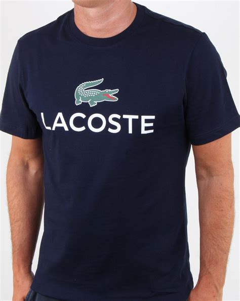 Lacoste Logo T Shirt Navy Mens Tee Navy Croc Smart Cotton Crew