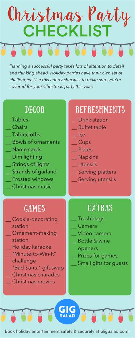 Christmas Party Checklist Christmas Party Checklist Party Planning