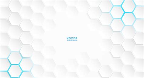 White Hexagon Pattern With Blue Lights 936617 Vector Art At Vecteezy