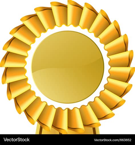 Gold Award Seal Rosette Royalty Free Vector Image
