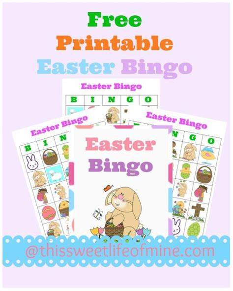 Free Easter Bingo Game Printables Easter Bingo Easter Printables