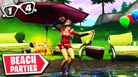 Dance At Different Beach Parties Fortnite 14 Days Of Summer Challenges Youtube