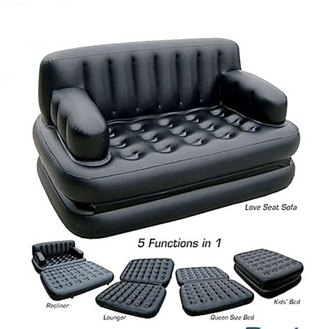 This is one of the most chic designs, with an additional platform pulling out from beneath the sleeper and popping up in tandem with ottoman end, efficiently yielding a double bed. 5 in 1 Multifunction Inflatable Fasion Air Sofa Queen ...