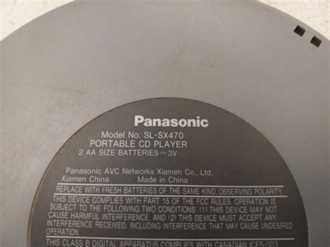 Panasonic Sl Sx470 Mp3 Cd Player Tested Ebay
