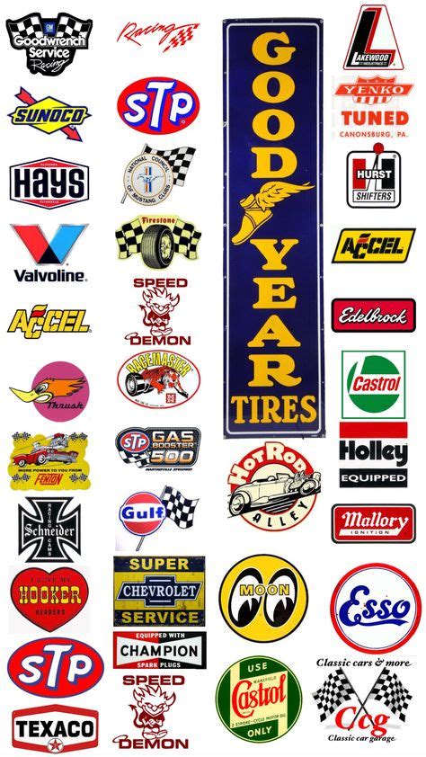 Vintage Car Racing Logos And Car Brand Decals And Stickers From The 1970s