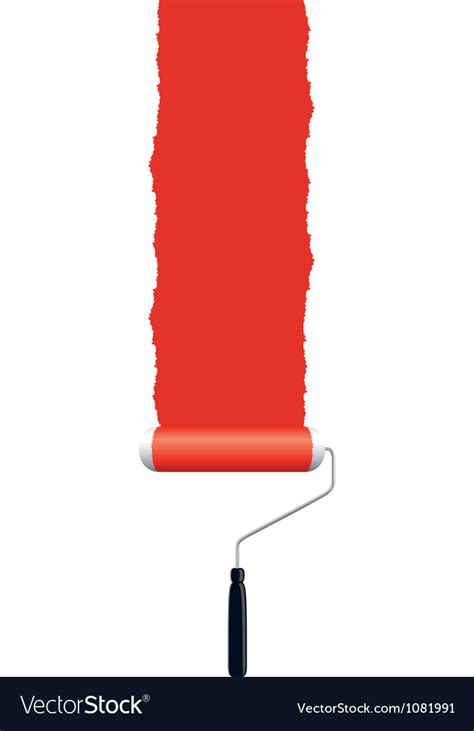 Paint Roller Red Royalty Free Vector Image Vectorstock