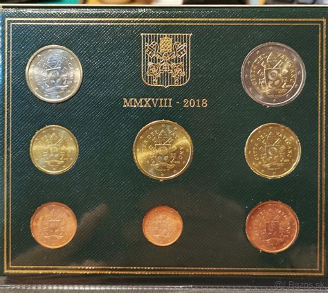 euromince sada Vatikán 2018 Štátny znak Mince bankovky Krupina