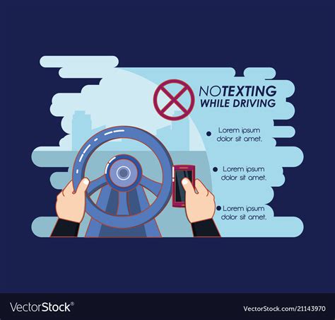 No Texting While Driving Campaign Royalty Free Vector Image