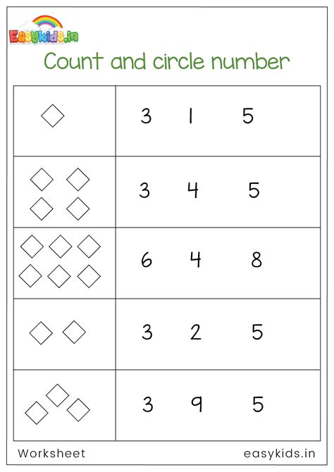 Count And Circle The Correct Number Worksheet 1 10 Archives