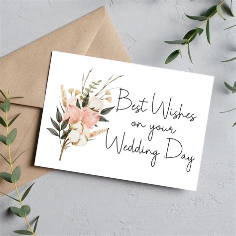 Printable Wedding Card Best Wishes On Your Wedding Instant Download X Digital Greeting