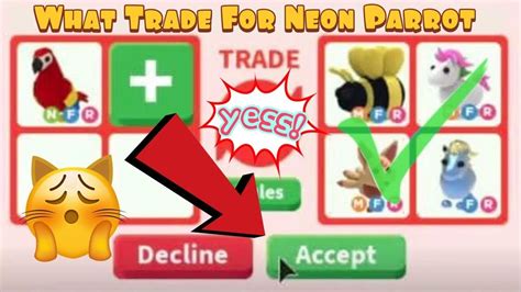 What People Trade For Neon Parrot In Adopt Me Roblox Youtube