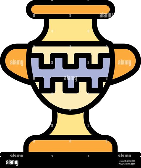 Greek Vase Icon Outline Greek Vase Vector Icon Color Flat Isolated