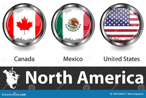 Flags Of North America Stock Vector Illustration Of United 198156050