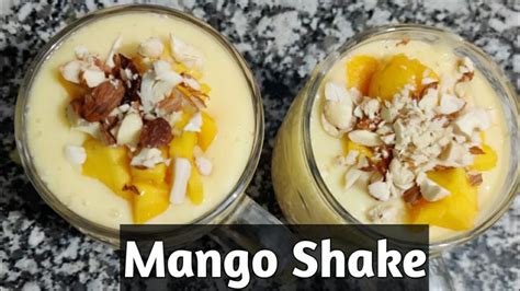 mango milkshake recipe in hindi thick tasty mango shake youtube