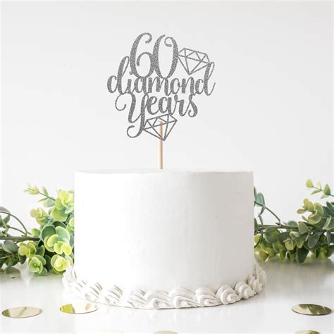 60th diamond wedding anniversary cake toppers