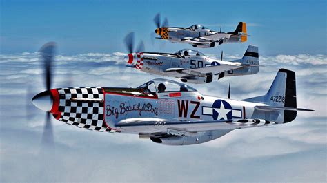 P 51 Mustangs Beautiful Wwii Aircraft Vintage Aircraft Mustang