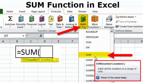How To Enter A Sum Function