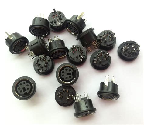 50 Pcs Mini Din Female Connector 568 Pin Circular Pcb Mount Din