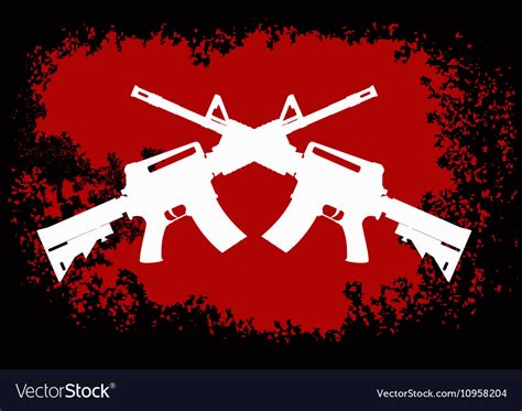 Two Crossed Assault Guns Royalty Free Vector Image