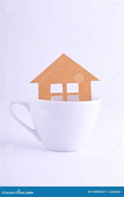 House Cut Out In A Cup Stock Image Image Of Lease House 41883937