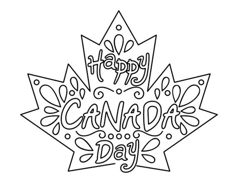 Printable Maple Leaf Canada Day Coloring Page