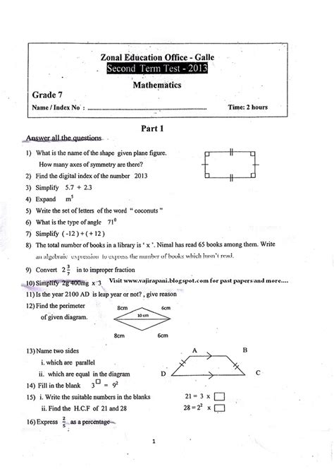 You can read, download and practice with the sat mathematics level 1 past papers collections below. Grade 8 Maths Past Papers In Tamil Medium - past papers ...