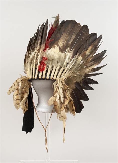 War Bonnet Northern Plains Eagle Plumes Black Feathers Yarn