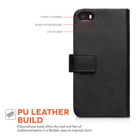 Yousave Accessories Iphone 5 And 5s Leather Effect Wallet Case Black