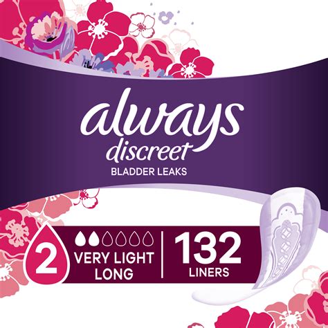 Always Discreet Incontinence Very Light Absorbency Liners Long Length