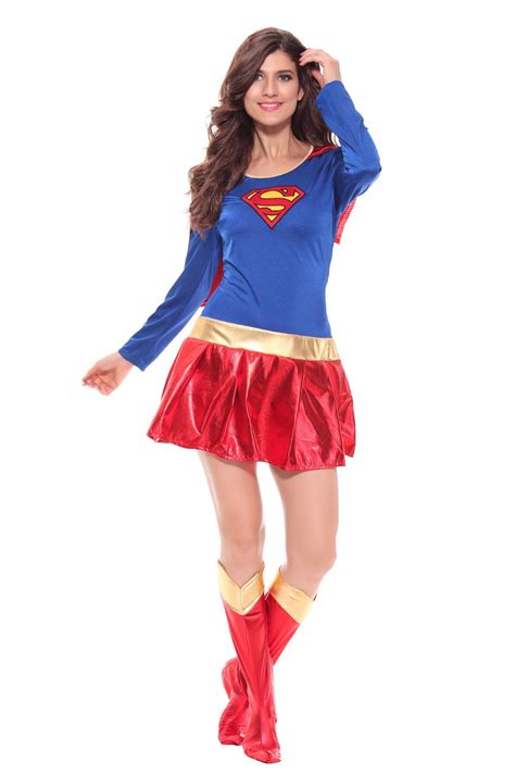 Womens Sexy Supergirl Costume Superhero Cosplay Fancy Dress Size M Xxl