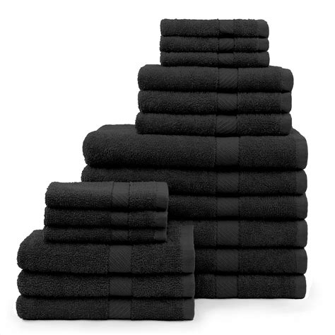 Home Element Basic 18 Piece Bath Towel Set In Black