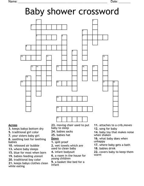 Crossword Puzzle For Baby Shower Top 10 Elephant Baby Shower Games