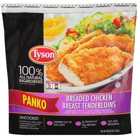 Tyson Uncooked Panko Breaded Chicken Breast Tenderloins 1 Tyson Uncooked Panko Breaded