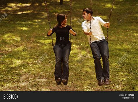 Love Couple Swing Park Image And Photo Free Trial Bigstock