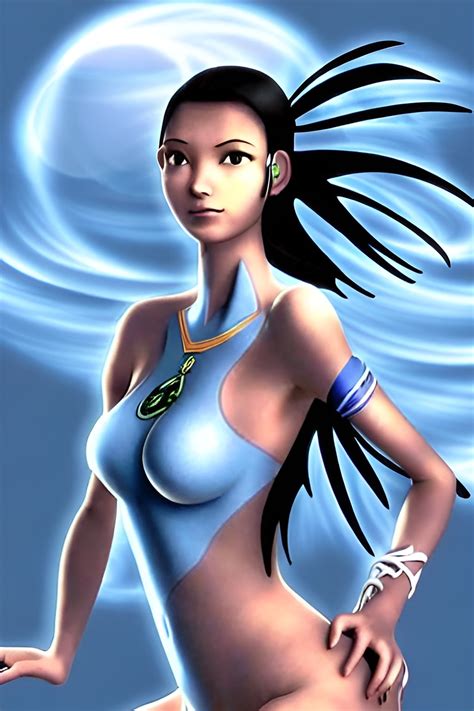 Rule 34 1girls Ai Generated Avatar The Last Airbender Blue Topwear Clothing Dark Skinned