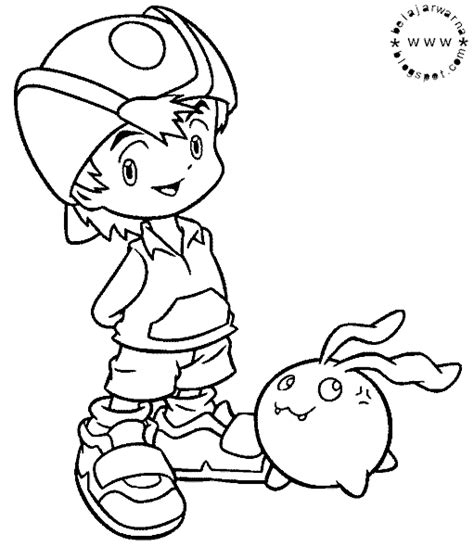 One kid, all kinds of hero. Belajar Mewarnai: Mewarnai Halaman Gambar Kartun Digimon