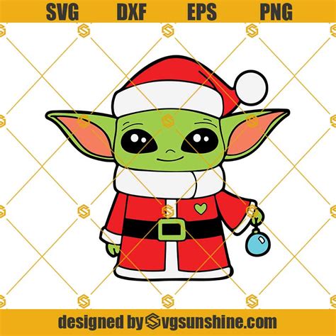 Baby Yoda Christmas Svg Star Wars Christmas Svg Baby Yoda Santa Hat