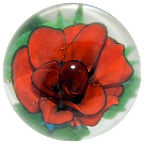 Michael LaChance 1 3 8 Red Rose Boro Art Glass Marble Glass Art