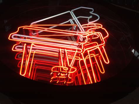 Huge Mirrored Neon Piano « Obnoxious Antiques