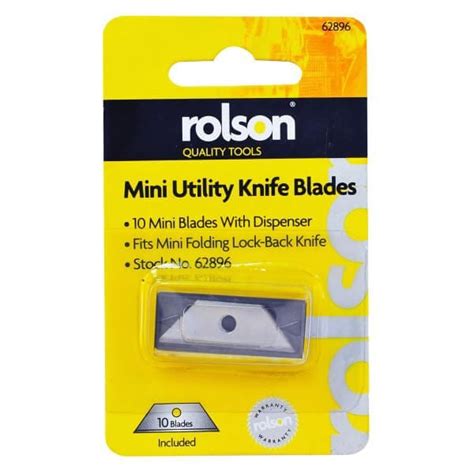 10pc Mini Utility Knife Blades Rolson Tools